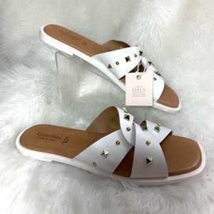 Giulia Palai Sandals Slide Size 7.5 White